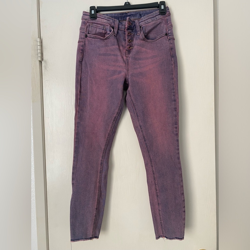 Purple acid wash jeans